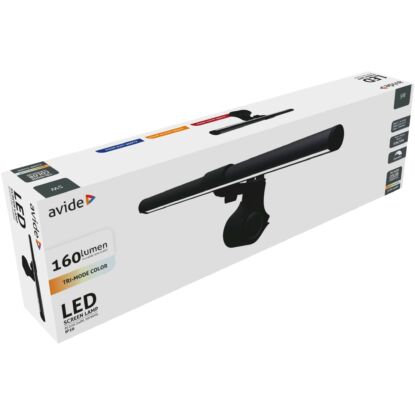 Avide fekete monitor LED lámpa, CCT, 160 lumen, 5W, IP20 