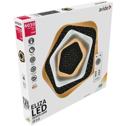 Avide Design Mennyezeti Lámpa Eliza 76W RF Távirányítóval (csillagos, LED, színhőmérséklet állítható, dimmelhető, oyster)