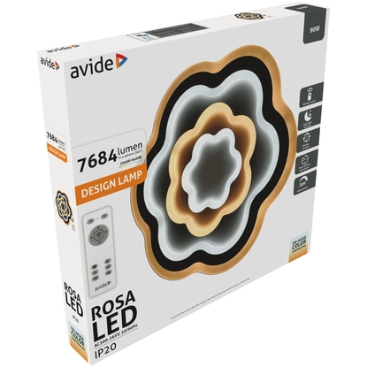 Avide Rosa 90W Design mennyezeti lámpa rf távirányítóval