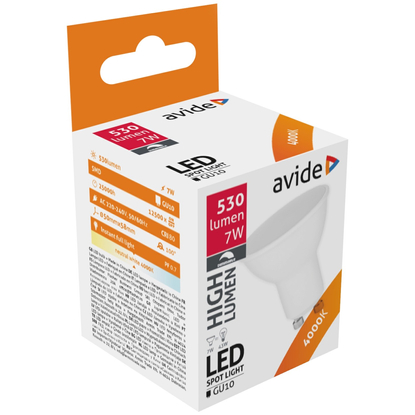 Avide LED Spot Plastic Fényerőszabályzós, 7W, GU10, NW, 4000K, természetes fehér, 530 lumen