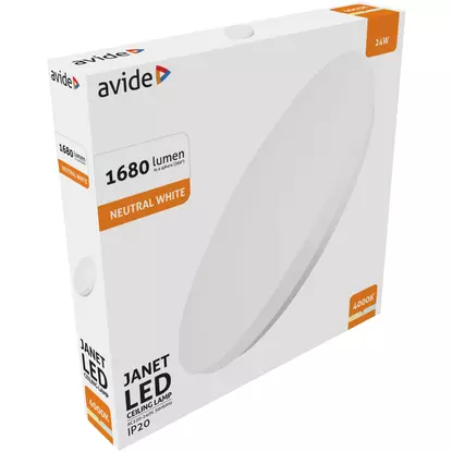 Avide LED Mennyezeti Lámpa Janet 24W 380x60mm NW 4000K (természetes fehér 1680 lumen IP20 beltéri)