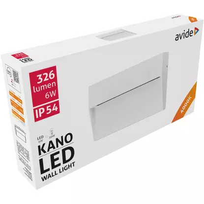  Avide Kano kültéri lépcső LED lámpa, 4000K, természetes fehér, lépcsővilágítás, irányfény, 6W, IP54, 180mm