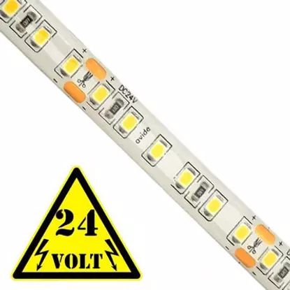 Avide 24V Led szalag (120 led/m, 2835 SMD, 4000K, természetes fehér, kültéri - szilikonos, IP65)