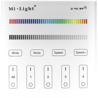 RGB, RGBW LED szalag zóna fali, elemes távirányító