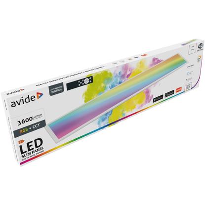 Avide LED slim panel 36W, RGB+CCT, 2700K-6400K, 3600 lumen