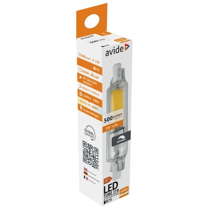 Avide R7S LED 5W fényforrás, természetes fehér, 500 lumen, IP20, fényerőszabályzós