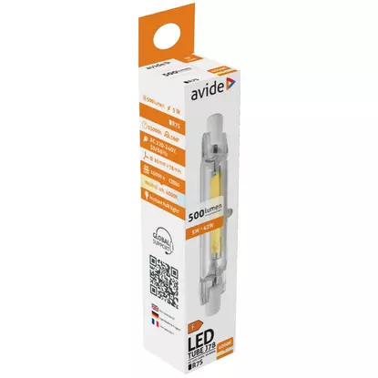 Avide R7S LED 5W fényforrás, természetes fehér, 500 lumen, IP20