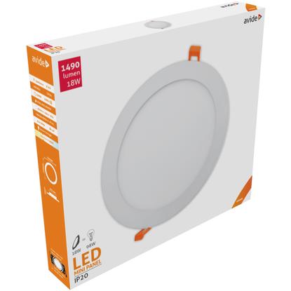 Avide 18w süllyesztett led panel, természetes fehér, kör alakú