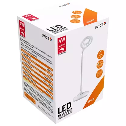 Avide minimal asztali fehér flexibilis LED lámpa beépített akkumulátorral, 4000K, természetes fehér, 210 lumen