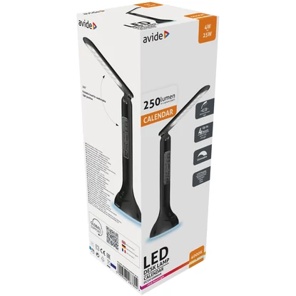 Avide asztali lámpa RGB+4000K beépített akkus LCD kijelző fekete