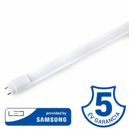 120 cm-es LED fénycső (Samsung Chippel szerelt, G13 foglalat, T8 típus, 18W, hideg fehér, Nano plastic bura, 1700 lumen)