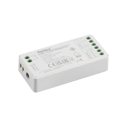 Kanlux CTRL Mono/CCT LED szalag vezérlő egység (egyszínű és CCT LED szalaghoz, DC12V, DC24V, 10A)