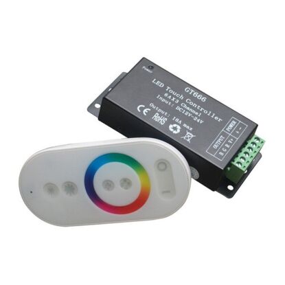  RGB led szalag vezérlő (dimmer, rádiós, 216W, érintős)