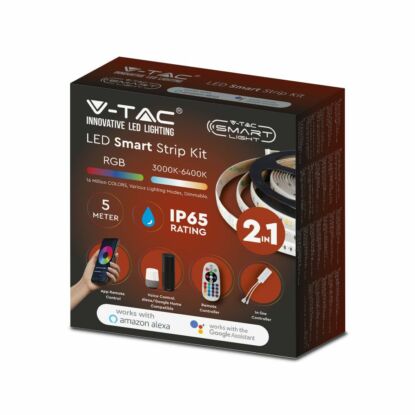 V-Tac Smart RGB+CCT Led szalag szett, Okos otthonokhoz (Google, Alexa), WIFIs