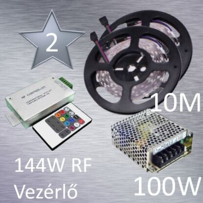 Silver 2 (5050 SMD 30led/m szalag +RF 20 gombos vezérlő + 100W fém táp)