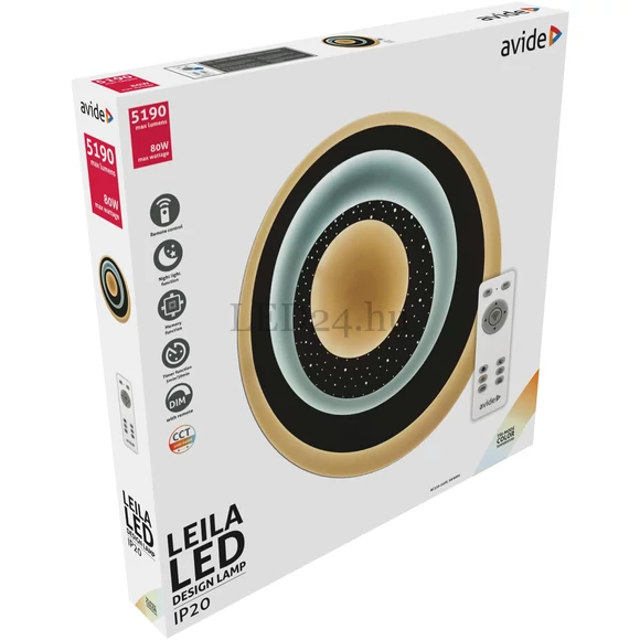 Avide Leila 80W Design mennyezeti lámpa rf távirányítóval, 5190 lumen