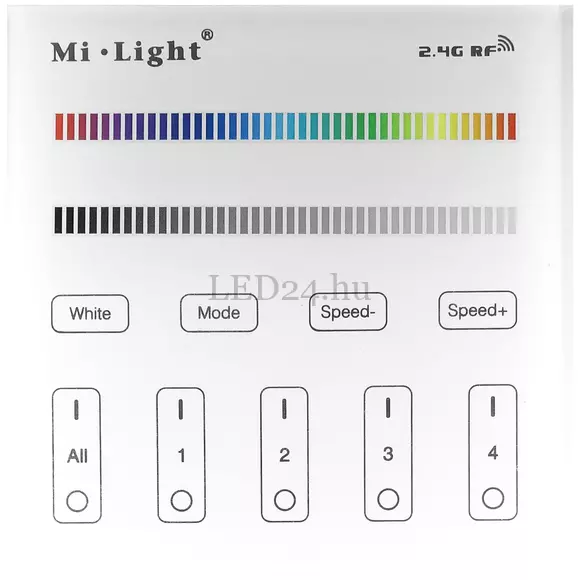RGB, RGBW LED szalag zóna fali, elemes távirányító