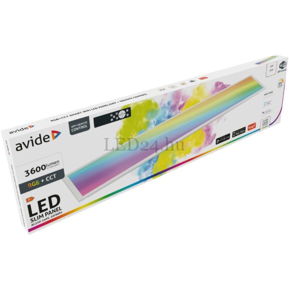 Avide LED slim panel 36W, RGB+CCT, 2700K-6400K, 3600 lumen
