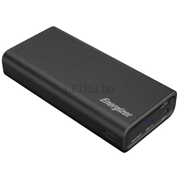 Energizer, Powerbank 20000 mAh, fekete színű, USB csatlakozóval