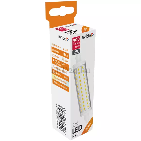 R7S dimmelhető LED 10W lámpa, természetes fehér, 900 lumen