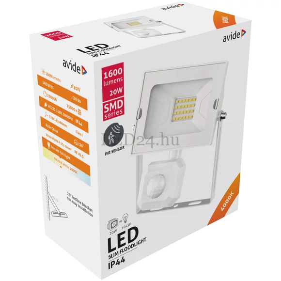 Avide 20W SMD LED reflektor, PIR