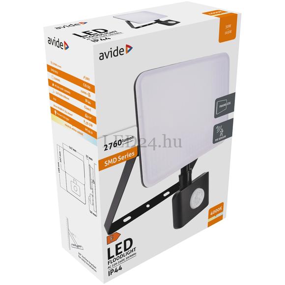 Avide 30w led reflektor mozgásérzékelős PIR