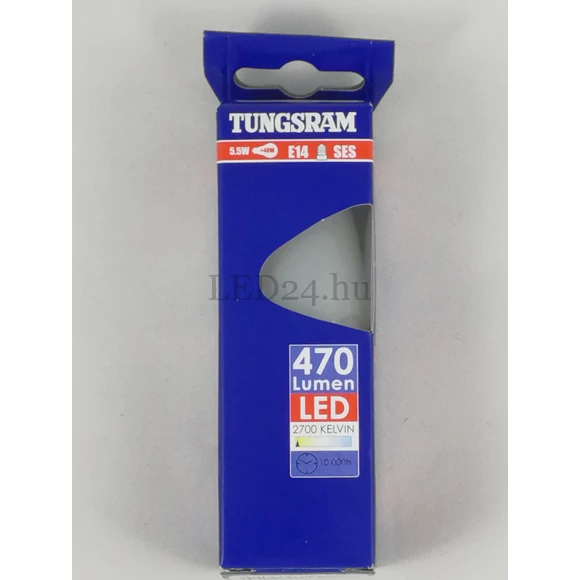 Tungsram 5,5W Start Deco gyertya, e14, meleg fehér