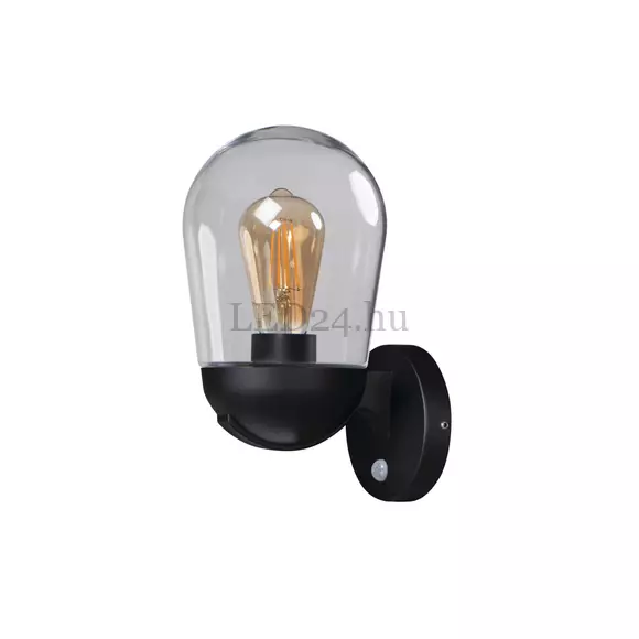 Kanlux Liego EL 28 UP SE B (fekete) cserélhető fényforrású kerti lámpatest, IP44, oldalfalra szerelhető, mozgásérzékelős, PIR