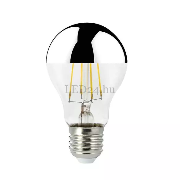 7w led lámpa, 4000K, természetes fehér, 680 lumen, A60, E27, filament, mirror
