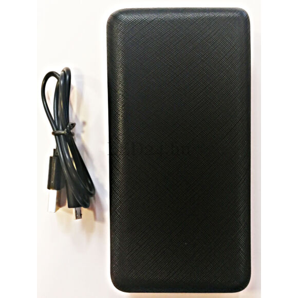 Powerbank 20000 mAh, fekete színű, USB 2.0 csatlakozó