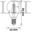 Kép 3/4 - Avide LED Filament Mini Globe 5.9W, E14, WW, 2700K, 806 lumen, Fényerőszabályozható