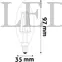 Kép 3/4 - Avide LED White Filament Candle, 4,5W, E14, 330°, NW, 4000K, természetes fehér, 470 Lumen, gyertya, üveg bura