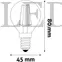 Kép 3/4 - Avide LED White Filament Mini Globe 4.5W E14 NW, 4000K, 470 lumen