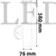 Kép 3/3 - Avide Boca kültéri fali lámpa, 1xE27, IP44, Szatén Nikkel, 380mm (rozsdamentes acél)
