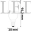 Kép 3/4 - Avide LED Bright Stick izzó, T37, E14, 4W, CW, hideg fehér, 6400K, 470 lumen, IP20