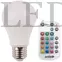 Kép 2/3 - Avide Smart LED E27 Globe A60 9.7W RGB+W 2700K IR Távirányítóval, 806 lumen