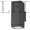 Kép 2/2 - Avide Toledo kültéri fali lámpatest, 2xGU10, (IP54, kültéri, fekete, oldalfalra szerelhető)