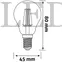 Kép 3/4 - Avide LED Filament Mini Globe 5.9W, E14, NW, 4000K, 806 lumen, Fényerőszabályozható