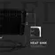 Kép 7/13 - V-Tac 100W SMD Led reflektor, Samsung Chip, 8200 Lumen, 6500K, hideg fehér, IP65, Fekete ház