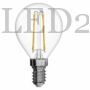 Kép 2/6 - 2W Filament LED izzó  (E14, 250 lumen, meleg fehér, kisgömb)