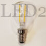 Kép 4/6 - 2W Filament LED izzó  (E14, 250 lumen, meleg fehér, kisgömb)