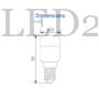 Kép 3/3 - 2db-os 1,6W-os LED lámpa (mini kivitel, E14, 140lm, meleg fehér)