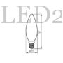 Kép 2/2 - XLED 2,5W Gyertya Filament Retro LED izzó (E14, 250 lumen, meleg fehér)